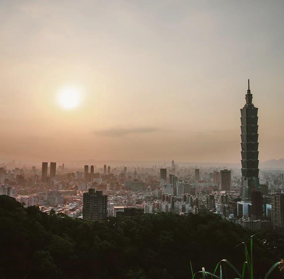 sunset over Taipei